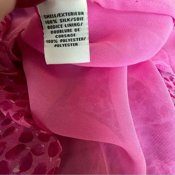 Diane von Furstenberg Layla Petal Dreams Printed Silk Chiffon blouse valentines - Picture 15 of 16